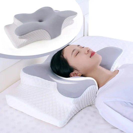 Ergonomic Contoured Butterfly Pillow - Memory Foam - Machine Washable