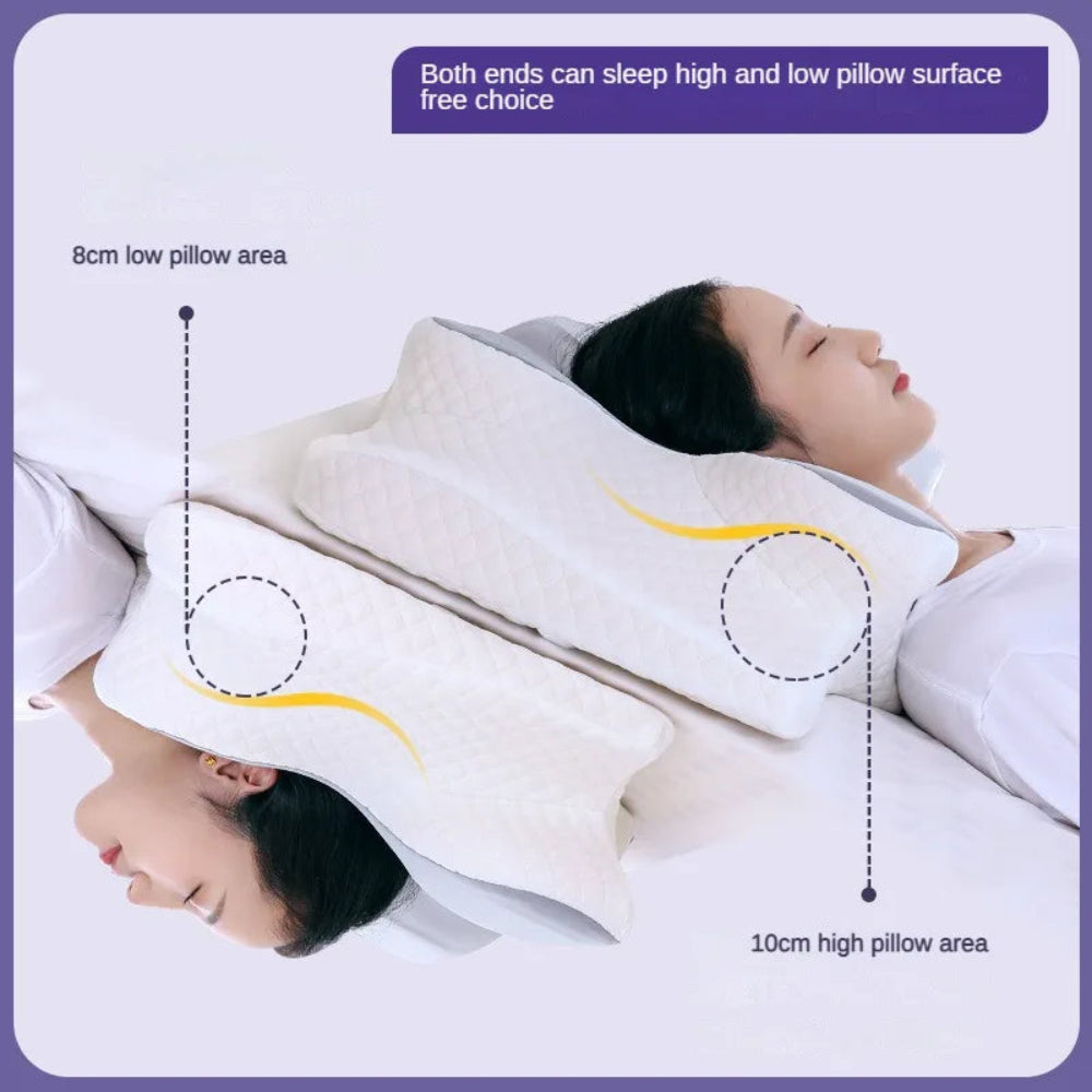 Ergonomic Contoured Butterfly Pillow - Memory Foam - Machine Washable