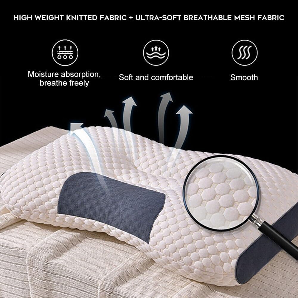 Ergonomic Memory Foam Pillow - Neck Support - Ultra Soft Material - Washable