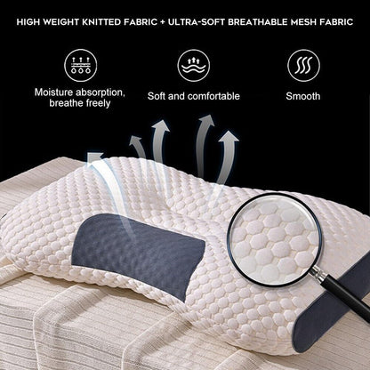 Ergonomic Memory Foam Pillow - Neck Support - Ultra Soft Material - Washable