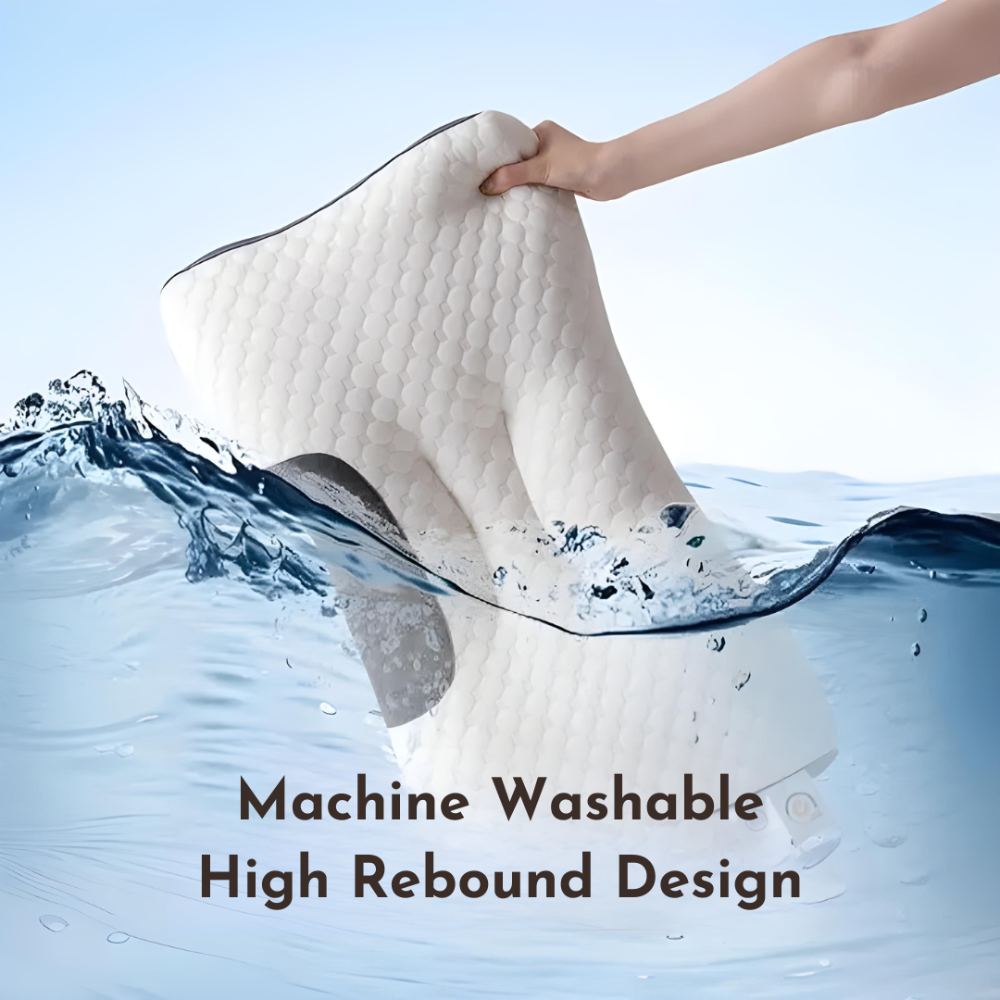 Ergonomic Memory Foam Pillow - Neck Support - Ultra Soft Material - Washable