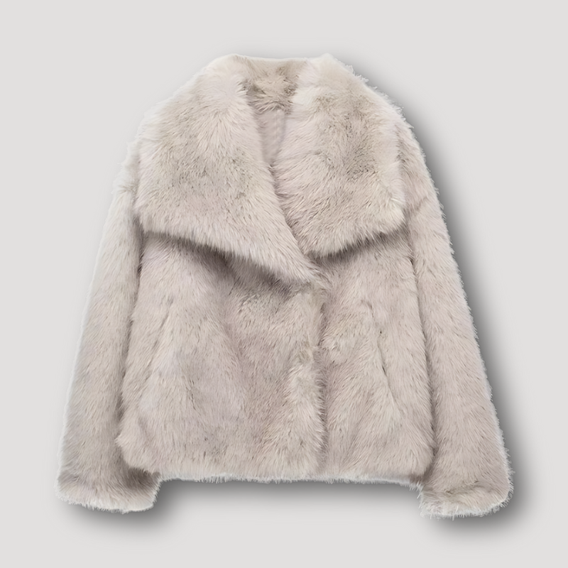 Soft Fluffy Outerwear Oversized Lapel Faux Fur Coat Women's