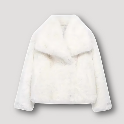 Soft Fluffy Outerwear Oversized Lapel Faux Fur Coat Women's