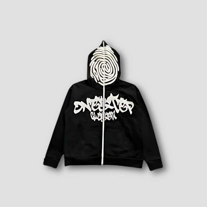 Finger Print Full Zip Hoodie