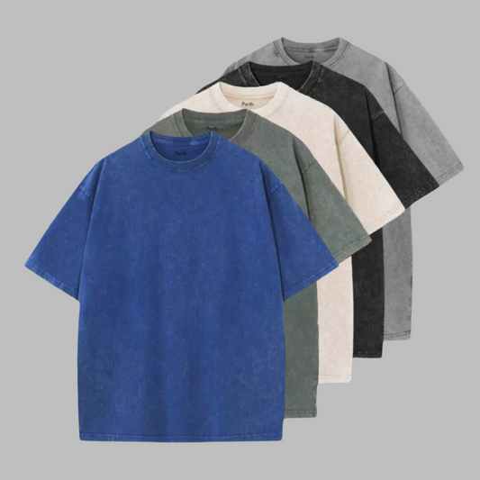 Five Pack Acid Washed T Shirts - Oversized - Cotton Material
