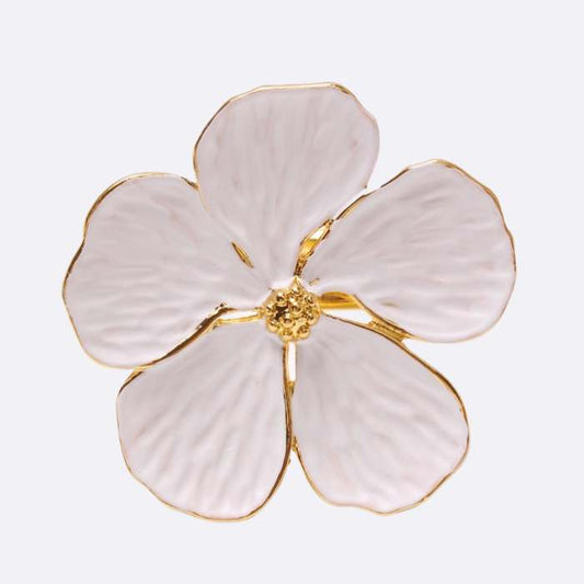6 Flower Napkin Rings - Floral Metal - Vintage