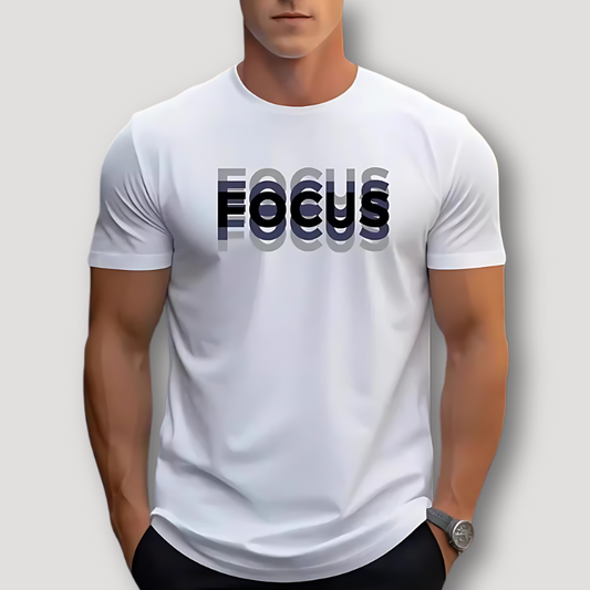 Blurry 'FOCUS' Muscle Fit Graphic Tees Shirts