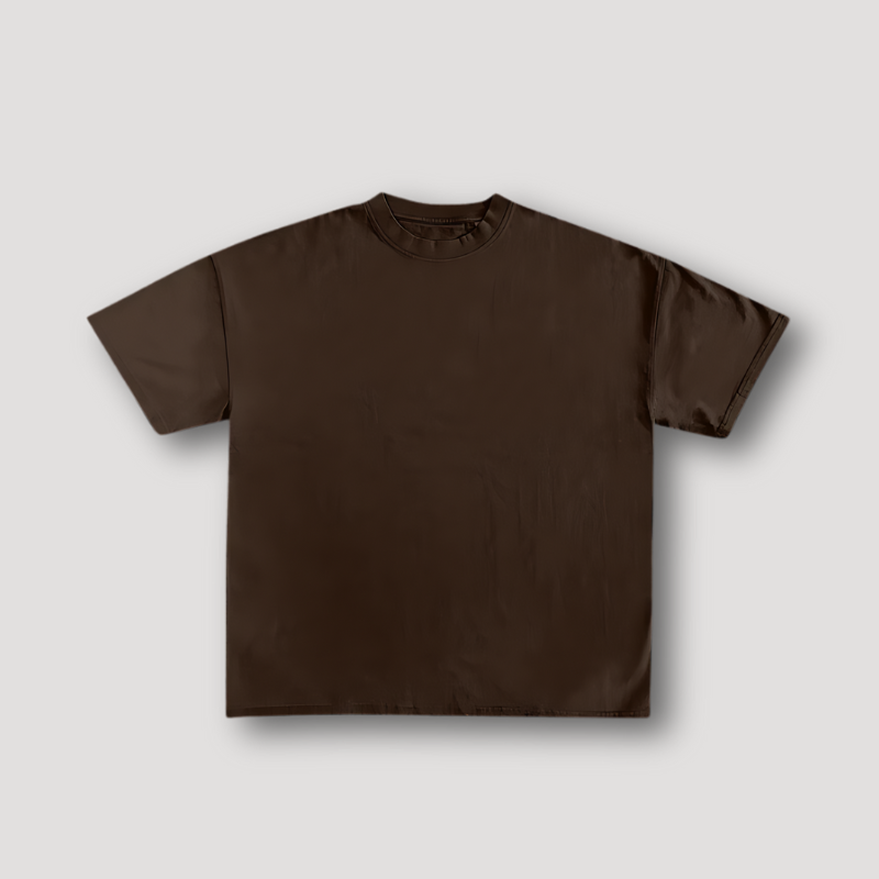 "FOCUS ON THE GOOD THINGS" Brown Short Sleeve Graphic T Shirt