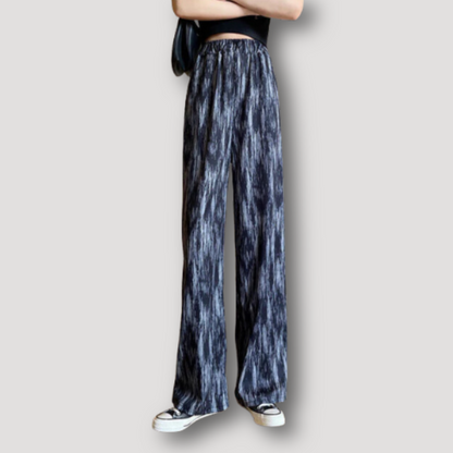 Classic Checkered Plaid Pattern High Rise Wide Leg Pants