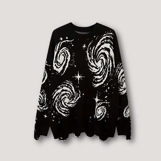 Galaxy Graphic Sweatshirt Knitted Sweater Man