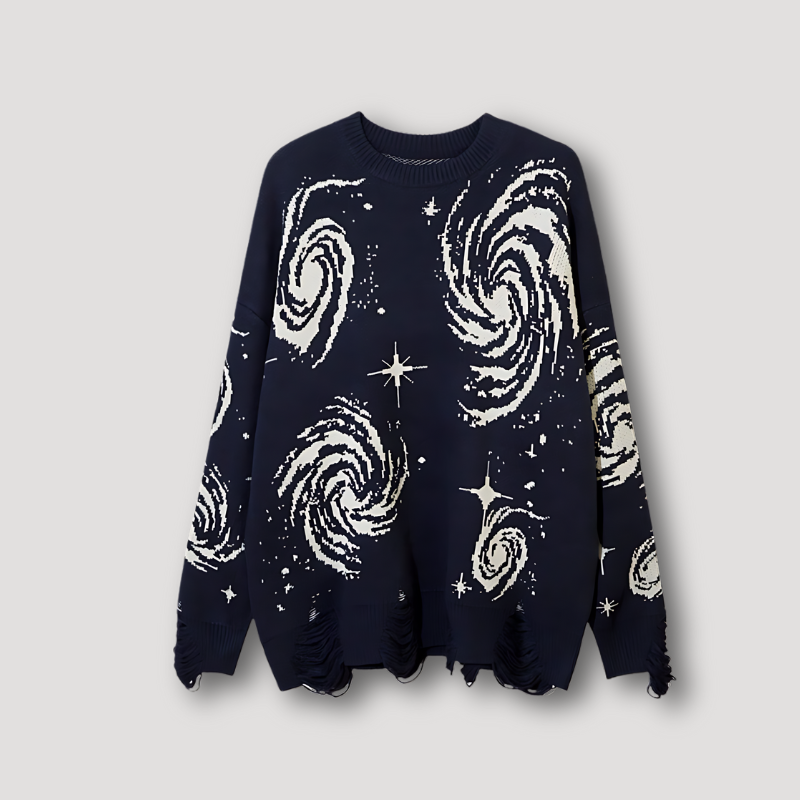 Galaxy Graphic Sweatshirt Knitted Sweater Man