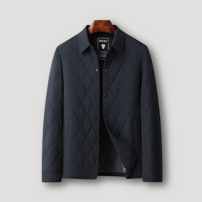 Buttoned Up Quilted Jacket for Men