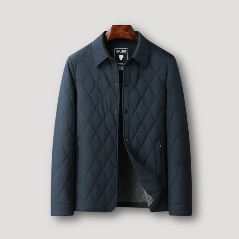 Buttoned Up Quilted Jacket for Men