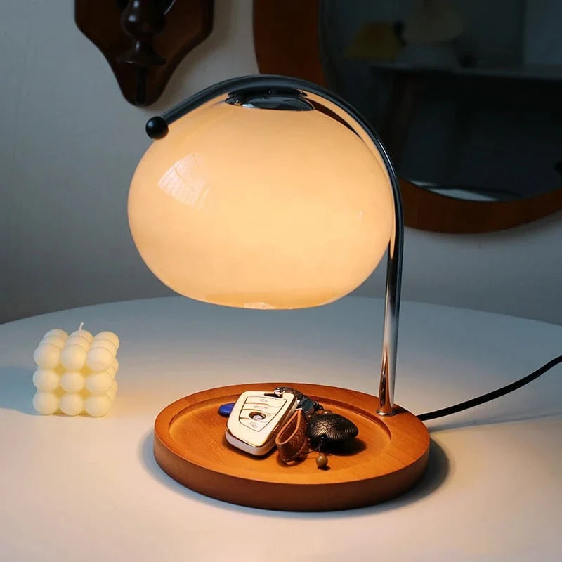 Glass Table Lamp - Vintage - Soft Glow Light