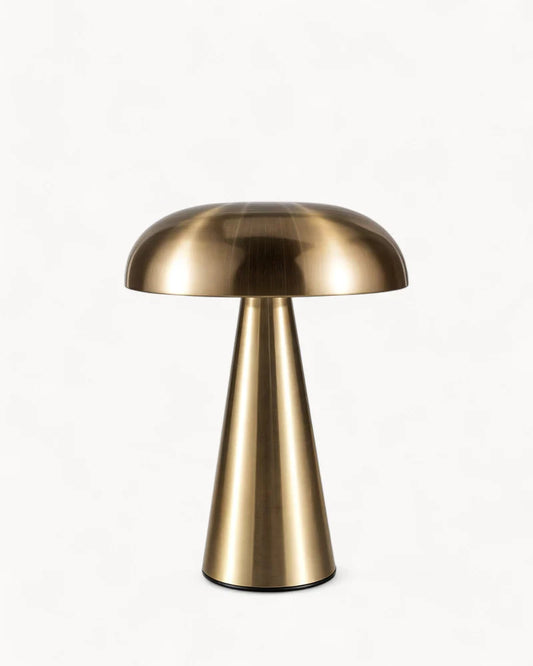 Gold LED Mushroom Lamp - Cordless - Rechargeable