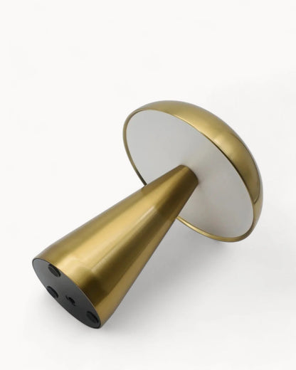 Gold LED Mushroom Lamp - Cordless - Rechargeable