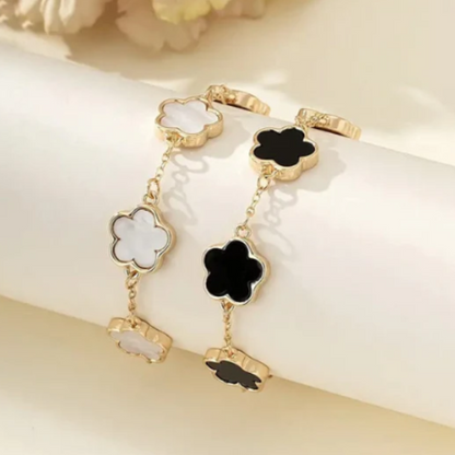 2PC Set Five Leaf Flower Clove Bracelet