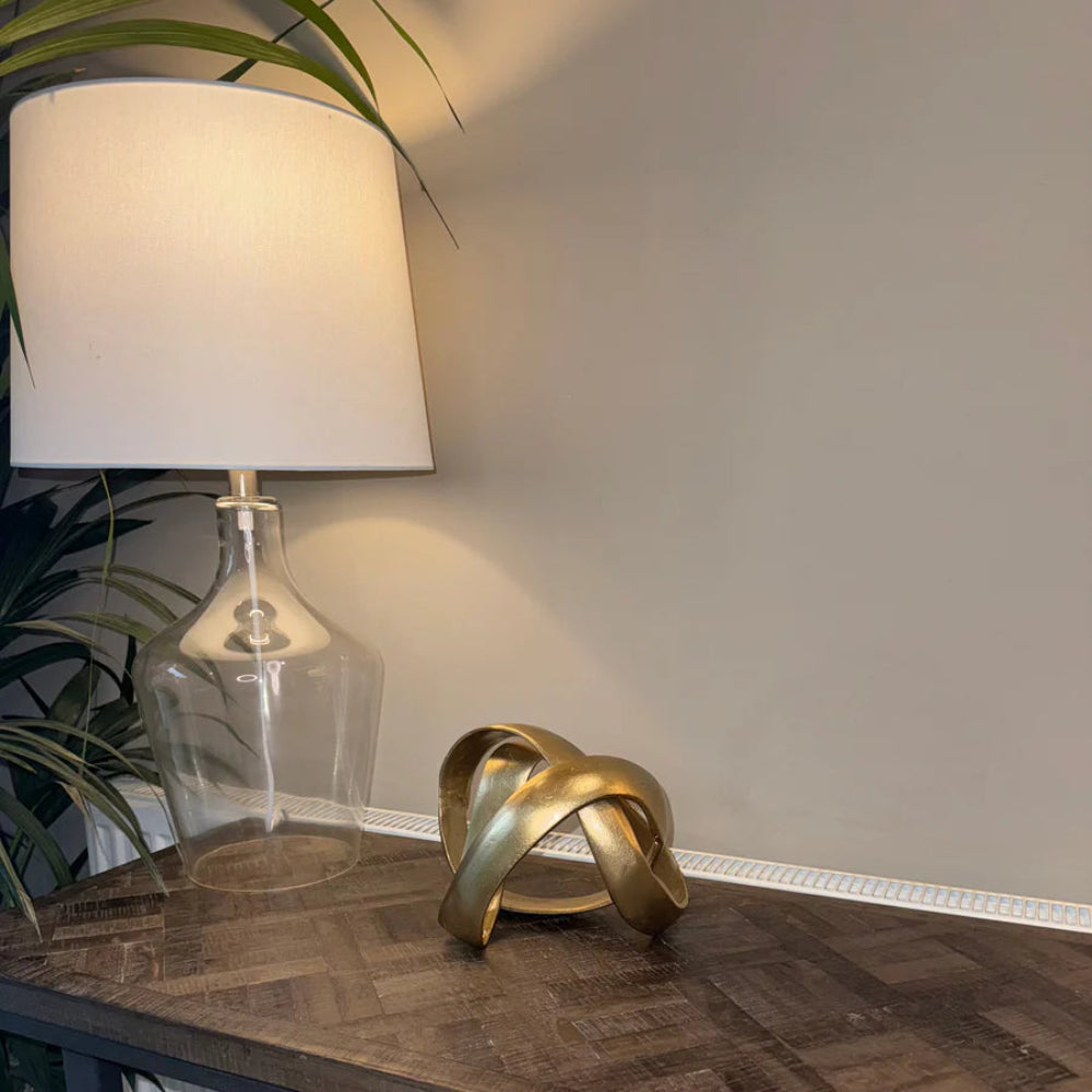 Gold Knot Sculpture Decor -  Distressed Finish - Durable Aluminum Material