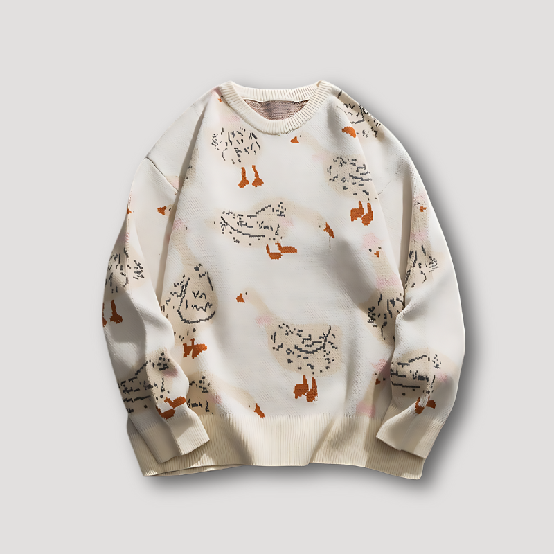 Goose Duck Pattern Graphic Knitted Sweaters