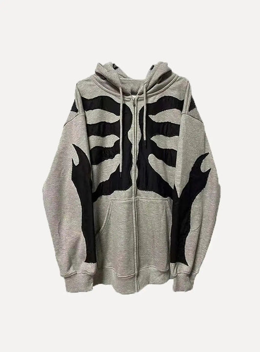 Gothic Y2K Zip-Up Hoodie - Y2K - Vintage Clothing