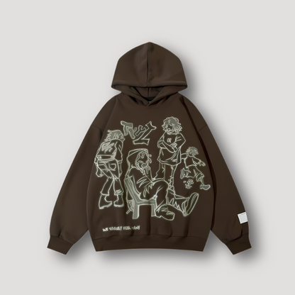 Graffiti Style Cartoon Graphic Hoodie