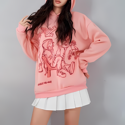 Graffiti Style Cartoon Graphic Hoodie