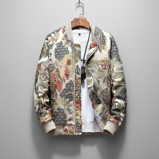 Japanese Embroidered Bomber Jacket Men's Harajuku Streetwear Plus Size Coat