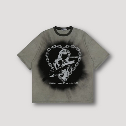 Heart Chain Retro Konami Graphic T Shirt