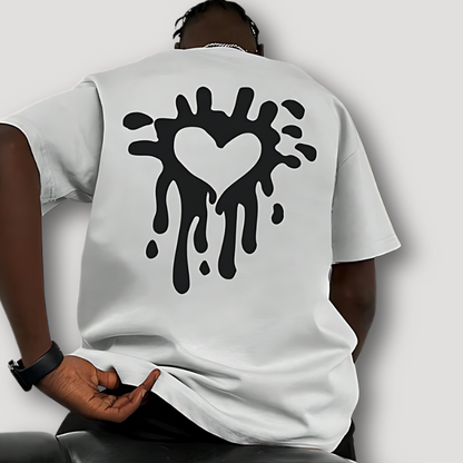 Heart Paint Dripping Graphic T Shirts for Men