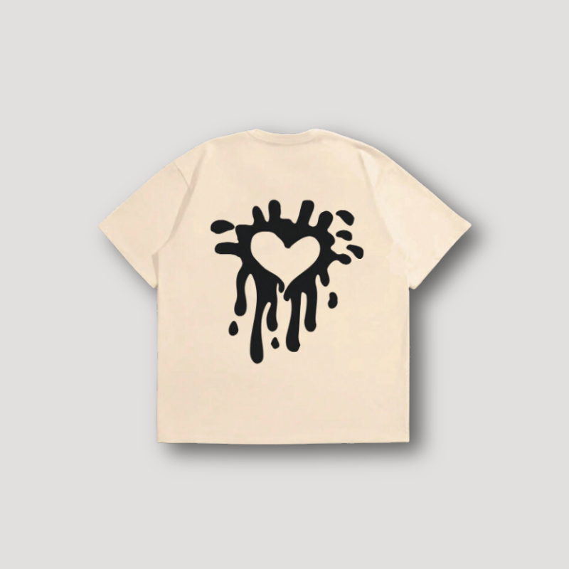 Heart Paint Dripping Graphic T Shirts for Men