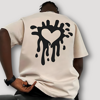 Heart Paint Dripping Graphic T Shirts for Men