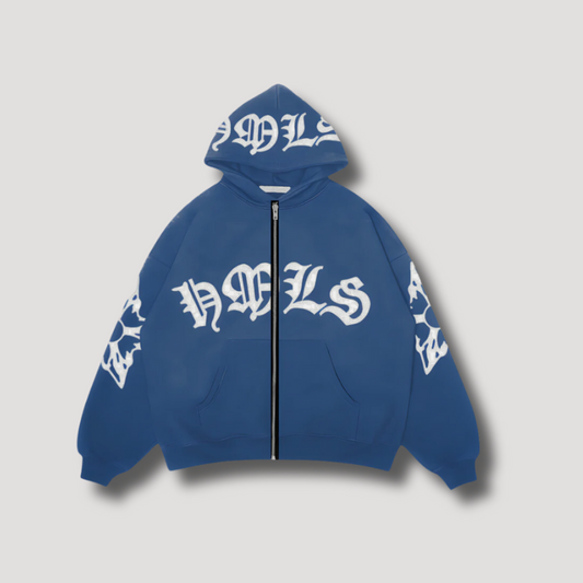 'HELS' Graffiti Letters Zip UP Hoodie