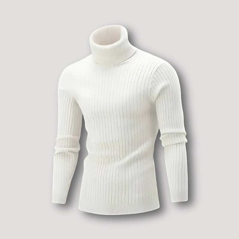 Knitted Turtleneck Sweater Cable Knit for Men