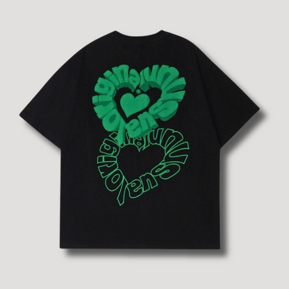 Unsual Original - Green Heart Graphic T Shirt