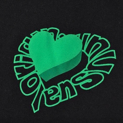 Unsual Original - Green Heart Graphic T Shirt