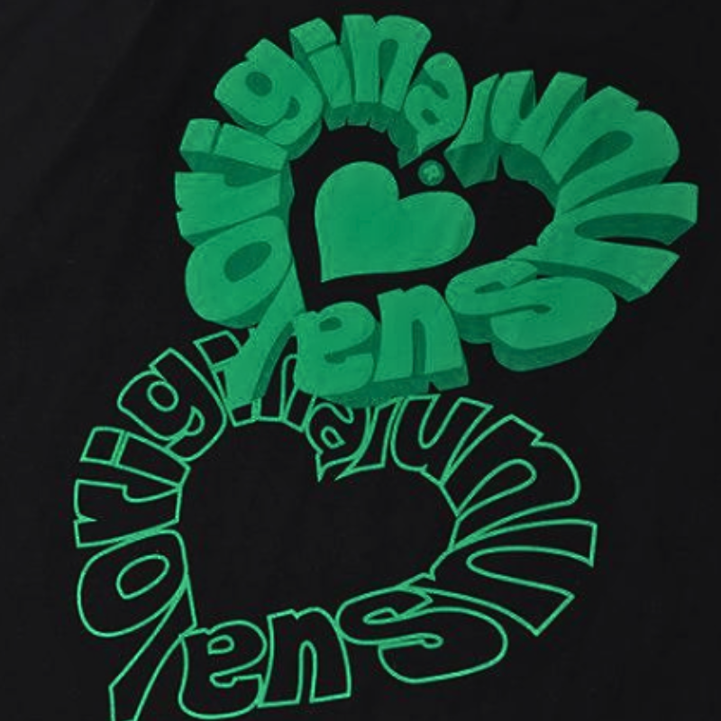 Unsual Original - Green Heart Graphic T Shirt