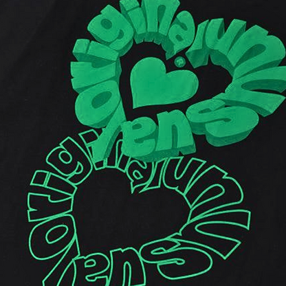 Unsual Original - Green Heart Graphic T Shirt