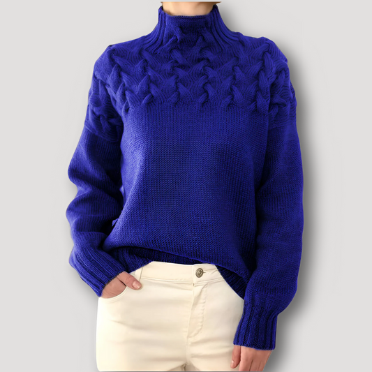 High Neck Cable Knit Knitwear Sweater Women's