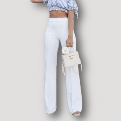 Slim Fitted High Waisted Stretchy Flared Pants Women