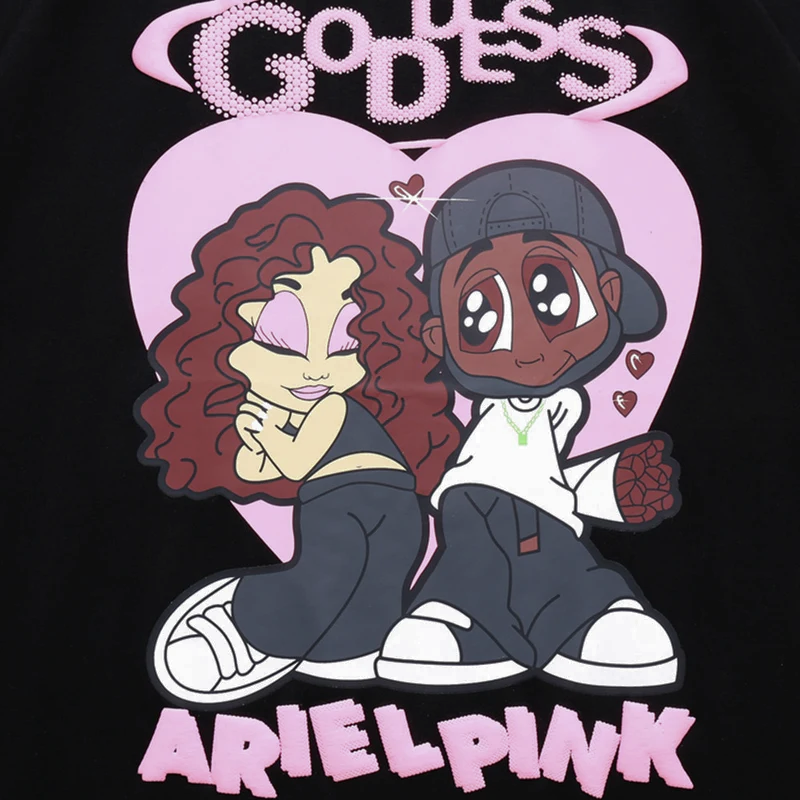 Goddess Heart Cartoon Couple Graphic Tess T Shirt