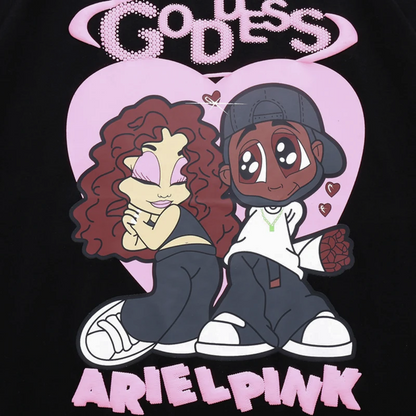 Goddess Heart Cartoon Couple Graphic Tess T Shirt