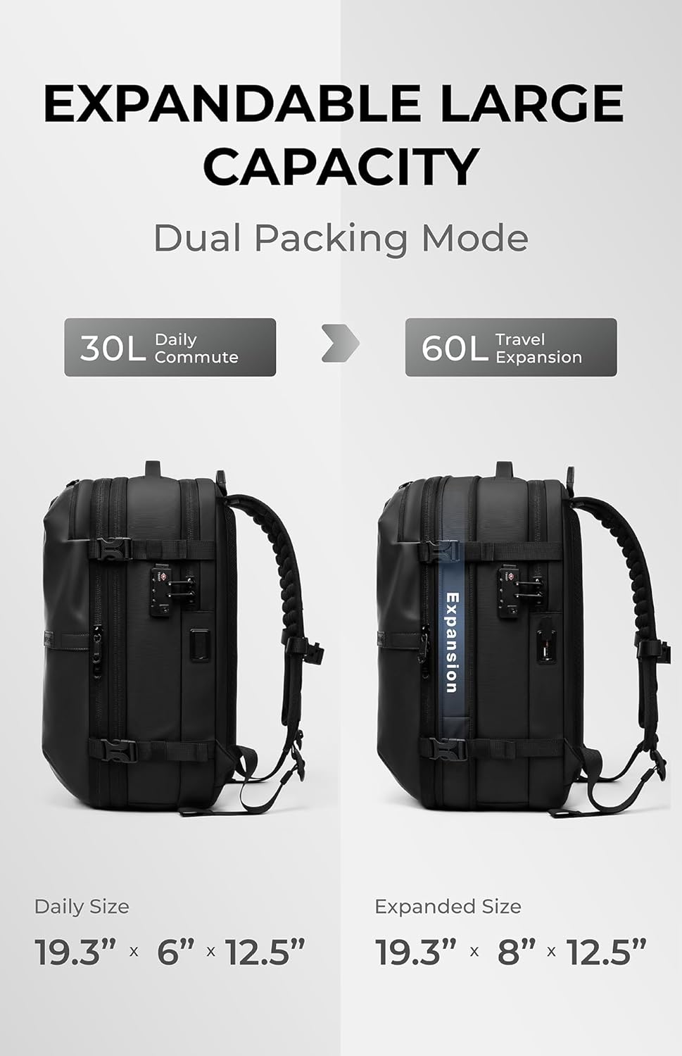 Air Travel Bag - Travel Backpack - Lightweight Nylon - Compact - Men's & Women's Carry-On