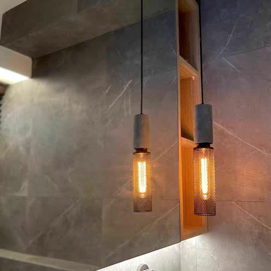 Industry Concrete Pendant Light - Adjustable Wire - Vintage Element