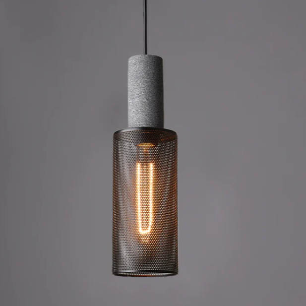 Industry Concrete Pendant Light - Adjustable Wire - Vintage Element