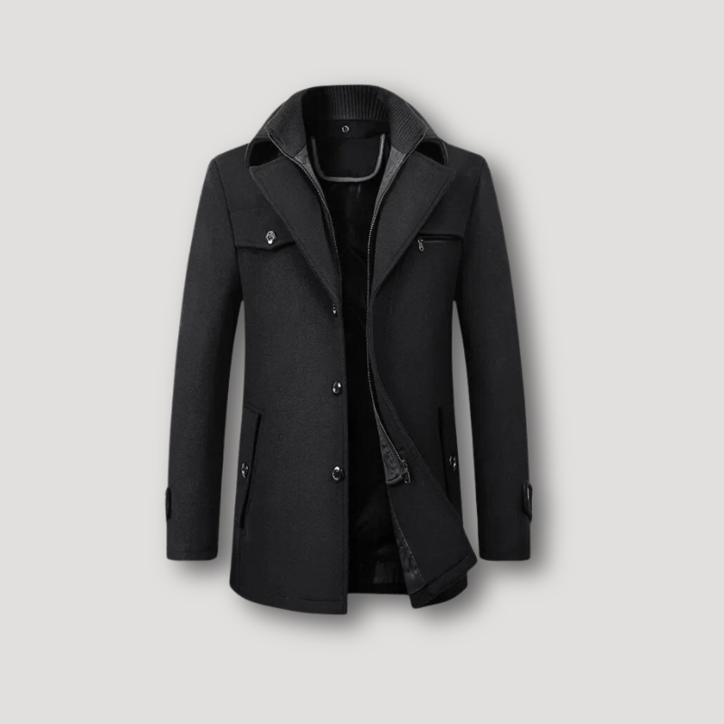 Formal Outerwear Wool Coat for Men