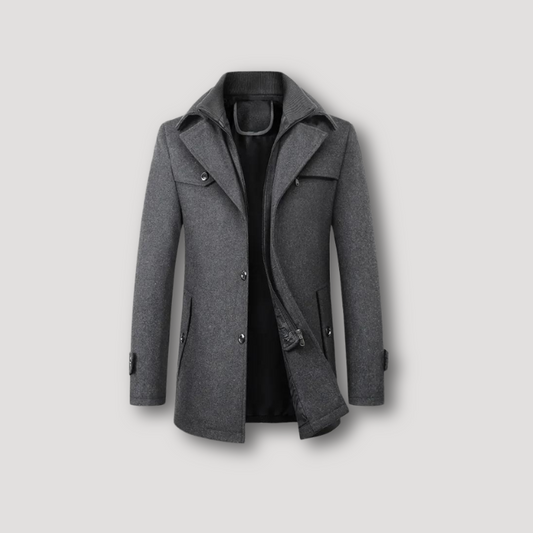 Formal Outerwear Wool Coat for Men