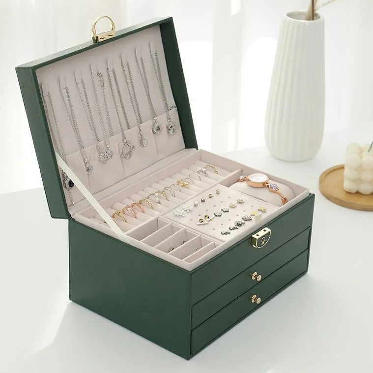 Jewelry Box Organizer - Multilayer - Large Capacity - Durable Leather