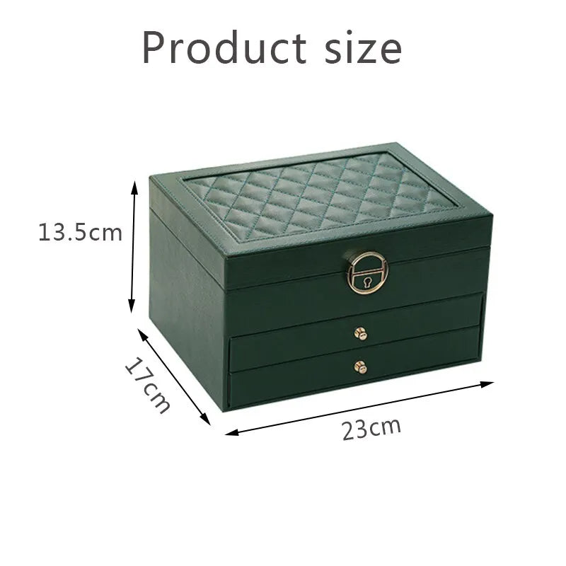 Jewelry Box Organizer - Multilayer - Large Capacity - Durable Leather