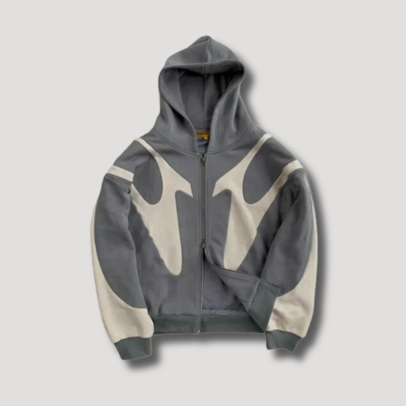 Vintage Varsity Jacket Zip Up Hoodie