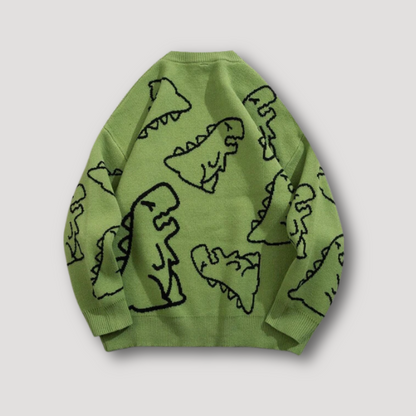 Dinosaur Cartoon Drawing Pattern Knitted Sweaters